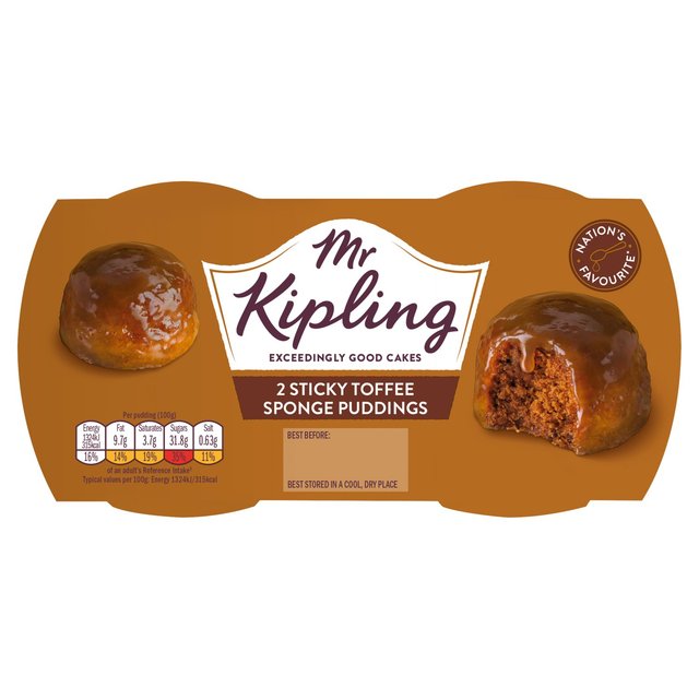 Mr Kipling Sticky Toffee Sponge Puddings (Multipack 2) 108g