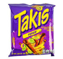 Takis Fuego Hot Chili Pepper & Lime Rolled Tortilla Chips 92.3g