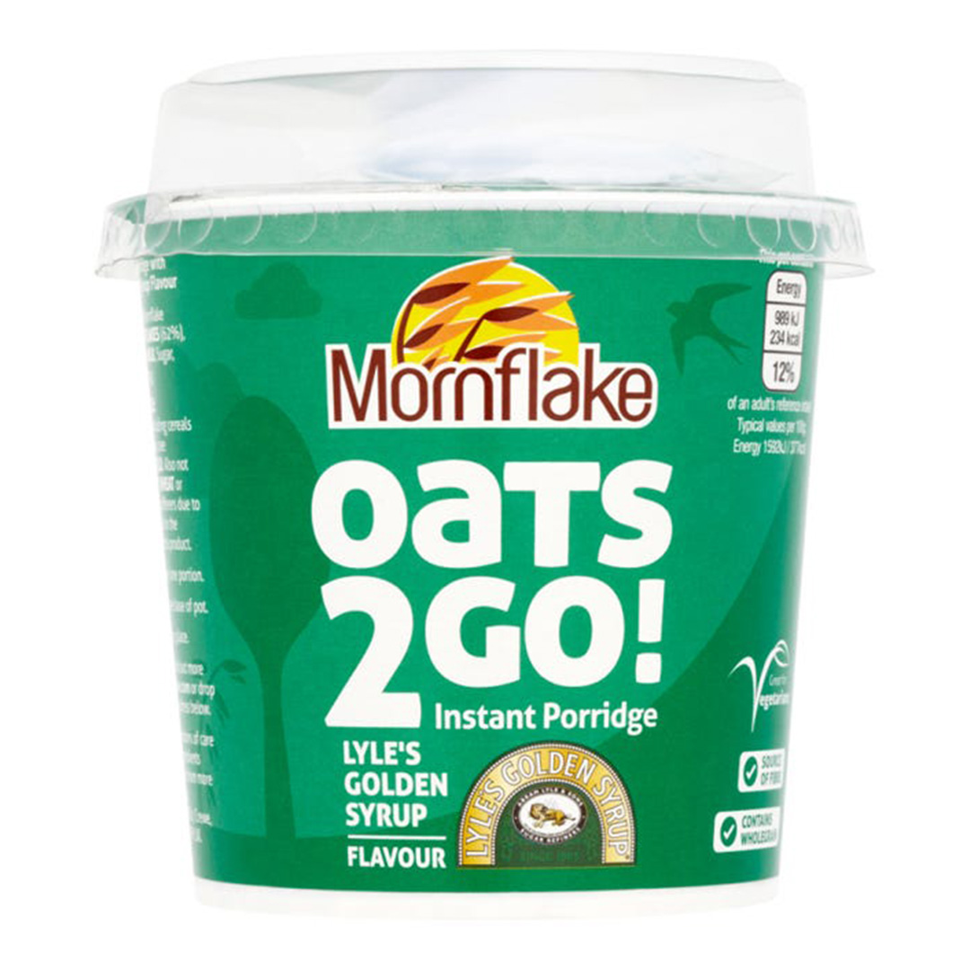 Mornflake Oats2Go Lyle's Golden Syrup Porridge Pots 62g