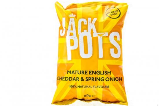 Jack Pots Mature English Cheddar & Spring Onion Crisps 150g