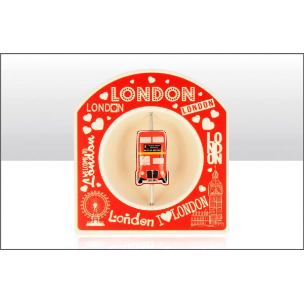 EP Red & White London Bus Spinner Magnet