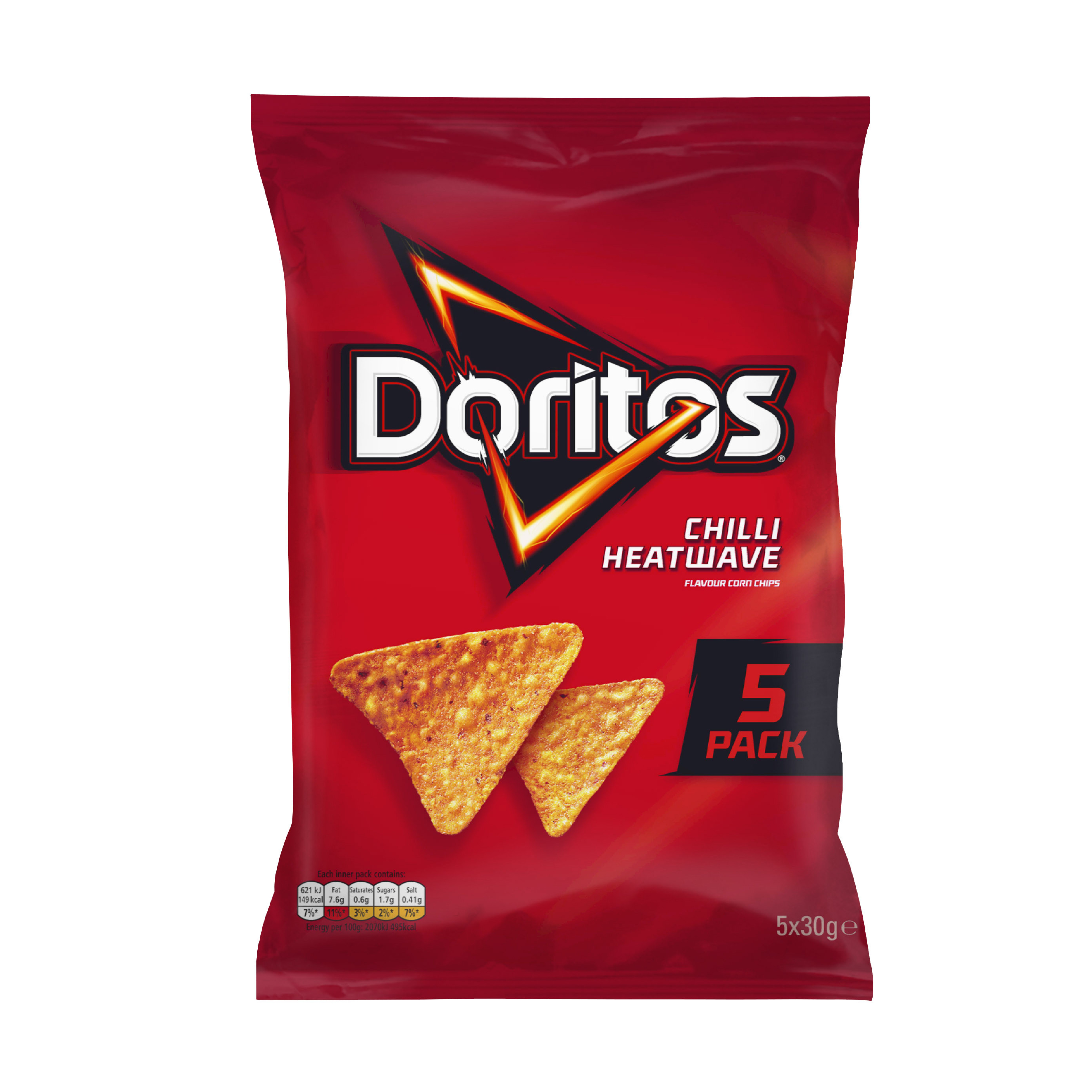 Walkers Doritos Chilli Heatwave (Multipack 5) 150g