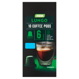 ASDA Lungo Coffee Pods Nespresso Compatible (Multipack 10) 52g