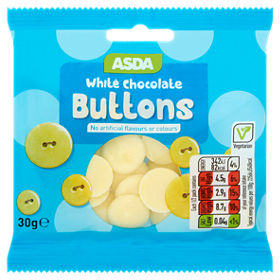 ASDA White Chocolate Buttons (Single) 30g