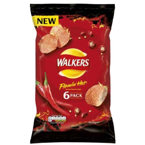 Walker's Flamin' Hot Crisps (Multipack 6)