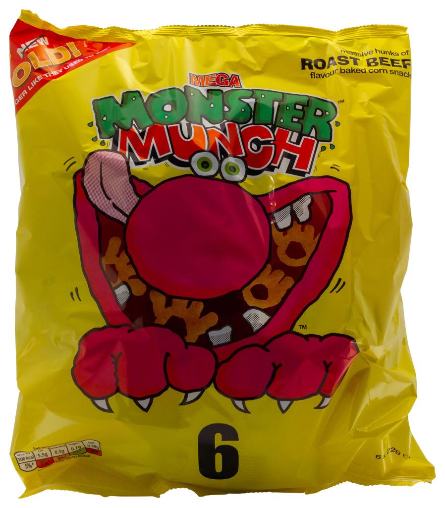 Walkers Monster Munch Roast Beef (Multipack 6) 150g