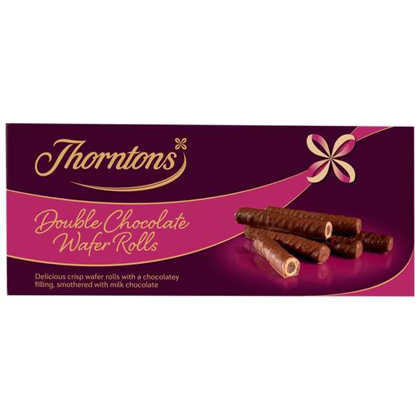 Thorntons Double Chocolate Wafer Rolls 129g